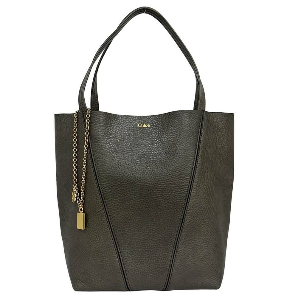 Chloé Spin Tote Bag CHC25SS811N84036 Flannel Gray (Khaki Gray)